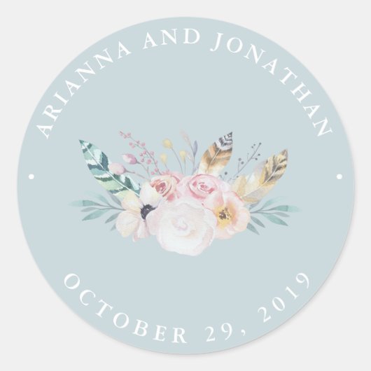 ボー素朴ホ結婚ス |青 ラウンドシール (正面)