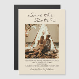 ボー素朴ホ結婚ハート マグネット招待状