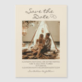 ボー素朴ホ結婚ハート マグネット招待状 (正面)