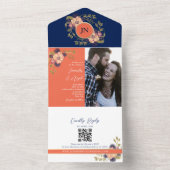 ボー素朴ーフローラ海軍とコーラル結婚ズ オールインワン招待状 (内側)