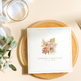 ボー素朴ー乾燥フローラパーム結婚リーフ スタンダードランチョンナプキン