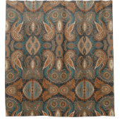 ボー素朴ー先住民柄シャワーカーテン シャワーカーテン (正面)