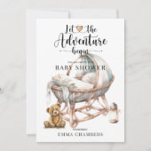 ボー素朴ー子供部屋ベビーシャワー男女兼用 招待状 (正面)