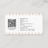 ボー素朴ー〔雄ジカの〕枝角、羽ビーズフローラ部族 名刺 (裏面)