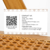 ボー素朴ー〔雄ジカの〕枝角、羽ビーズフローラ部族 名刺