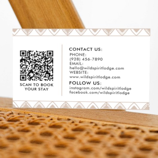 ボー素朴ー〔雄ジカの〕枝角、羽ビーズフローラ部族 名刺