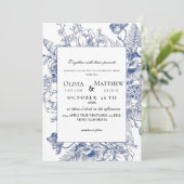 ボー結婚ホの素朴中性フローラモダン結婚ズ 招待状 (スタンド正面)