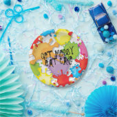 ボー絵を描ルカラフル(ばちゃばちゃ)跳ねる紙プレート ペーパープレート (パーティー)