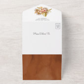 ボー自然フローラアーチ乾燥パームベビーシャワー オールインワン招待状 (外側)