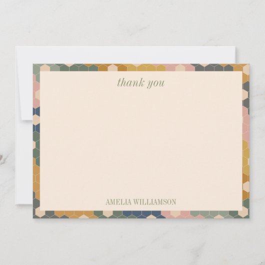 ボー自然ヴィンテージブライダルシャワーパーソナライズされた サンキューカード (正面)