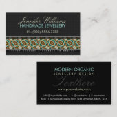 ボー自然ーろうけつ染めジュエリー：ブラックビジネスカード 名刺 (正面/裏面)