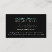 ボー自然ーろうけつ染めジュエリー：ブラックビジネスカード 名刺 (裏面)