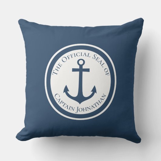 ボー航海のトいかりカスタムキャプテン名 クッション (正面)