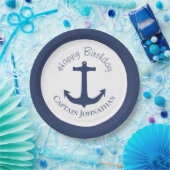 ボー航海のトいかりカスタムキャプテン名 ペーパープレート (パーティー)