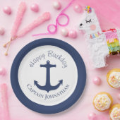 ボー航海のトいかりカスタムキャプテン名 ペーパープレート (パーティー)