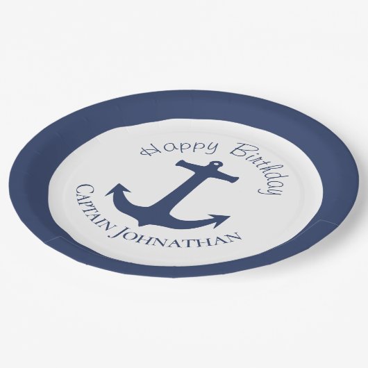 ボー航海のトいかりカスタムキャプテン名 ペーパープレート (アングル)