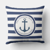 ボー航海のトいかりストライプのカスタムキャプテン名 クッション (裏面)