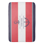 ボー航海のトいかりネイビーブルーレッドホワイト バスマット (正面縦)