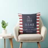 ボー航海のトいかりネイビーブルー，赤ストライプ色 クッション (椅子)