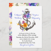 ボー航海のトいかりフローラブルー結婚ズ 招待状 (正面/裏面)