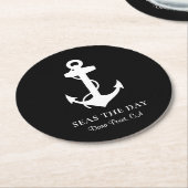 ボー航海のトいかりブラック ラウンドペーパーコースター (アングル)