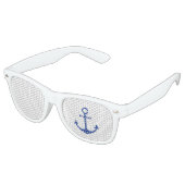 ボー航海のトいかりブルーホワイトパーティーサングラス レトロサングラス (アングル)