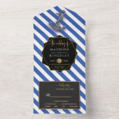 ボー航海のトいかり素晴らしい結婚セーリング オールインワン招待状 (内側)