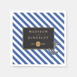 ボー航海のトいかり素晴らしい結婚セーリング スタンダードカクテルナプキン