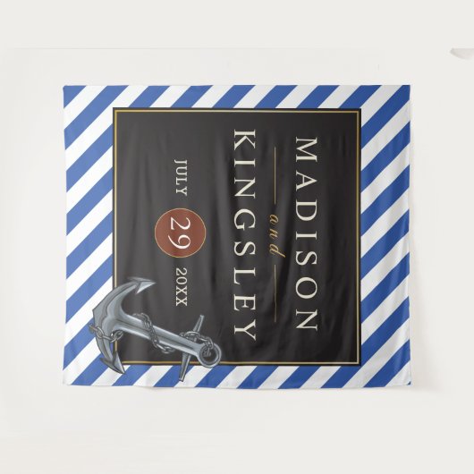 ボー航海のトいかり素晴らしい結婚セーリング タペストリー (正面(横))