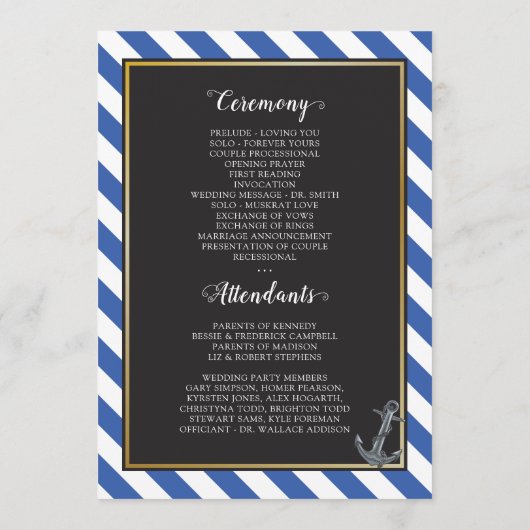 ボー航海のトいかり素晴らしい結婚セーリング プログラム (裏面)