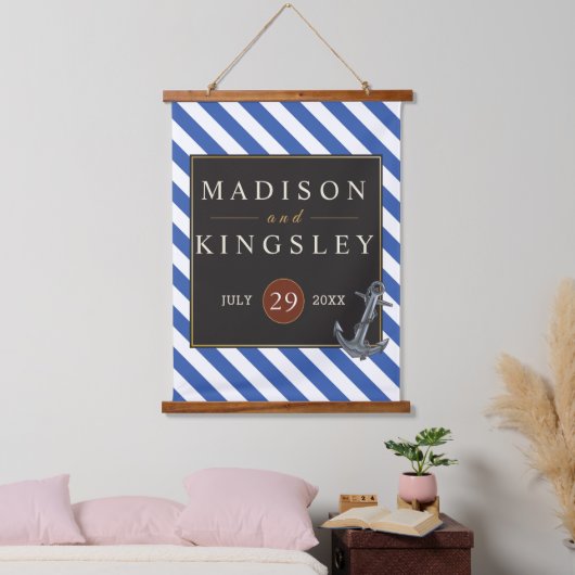 ボー航海のトいかり素晴らしい結婚セーリング 吊り下げ型タペストリー (寝室)