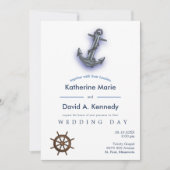 ボー航海のトいかり素晴らしい結婚セーリング 招待状 (正面)