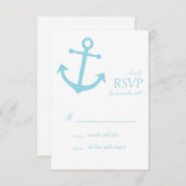 ボー航海のトいかりRSVPカード淡い色の（青） 出欠カード (正面/裏面)