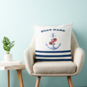 ボー航海のト名、ブルーいかりネイビーブルーストライプの クッション (椅子)