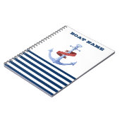ボー航海のト名、ブルーいかりネイビーブルーストライプの ノートブック (左側)