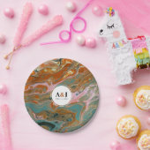 ボー芸術的オレンジマーブルパーティープレート ペーパープレート (パーティー)