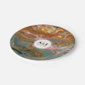 ボー芸術的オレンジマーブルパーティープレート ペーパープレート (アングル)