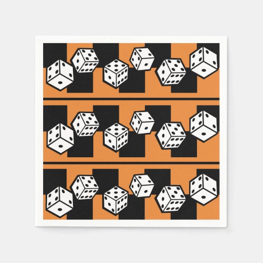 ボー転がンコ，ベガスのボードゲームテーマのためのサイコロ スタンダードカクテルナプキン (正面)