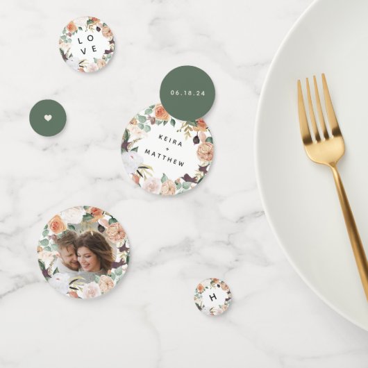 ボー開花モダンフローラパーソナライズされた結婚ズ コンフェッティ (グループ)