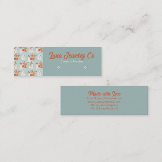 ボー雪だるまジュエリー名刺 スキニー名刺 (正面/裏面)