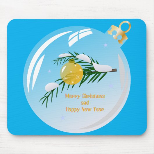 ボー飾ルでクリスマスの枝 マウスパッド (正面)