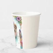 ボー魅力的ウッドランドベア水彩誕生日 紙コップ (左)