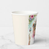 ボー魅力的ウッドランドベア水彩誕生日 紙コップ (右)