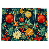 ボー鮮やかブルとホリーのクリスマス抱き枕 ラージペーパーバッグ (裏面)