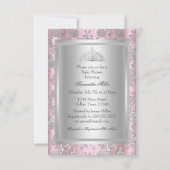 ボー&かわいらしティアラプリンセスベビーシャワー招待状 招待状 (裏面)