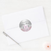 ボー&かわいらしフローラベビーシャワーステッカー ラウンドシール (封筒)