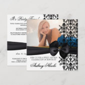 ボー ドアマスクアクセント招待状 [ブラック] 招待状 (正面/裏面)