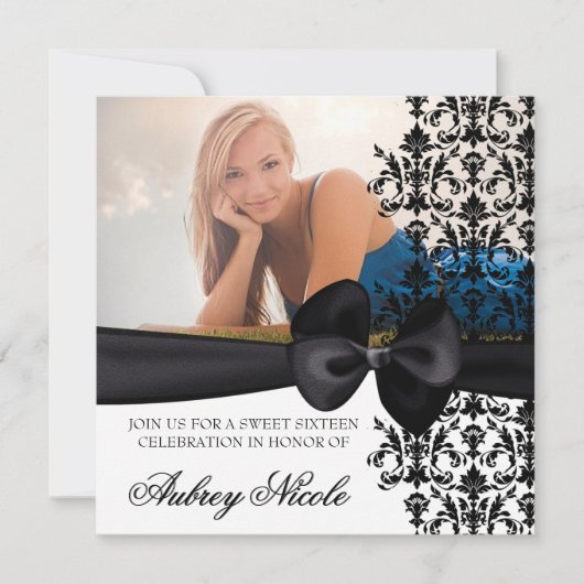 ボー ドアマスクアクセント招待状 [ブラック] 招待状 (正面)