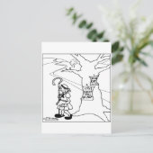 ボーPeep投稿失った羊標識 ポストカード (スタンド正面)