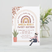 ボーSweet sixteenとレインボー&フローラ素朴 招待状 (スタンド正面)